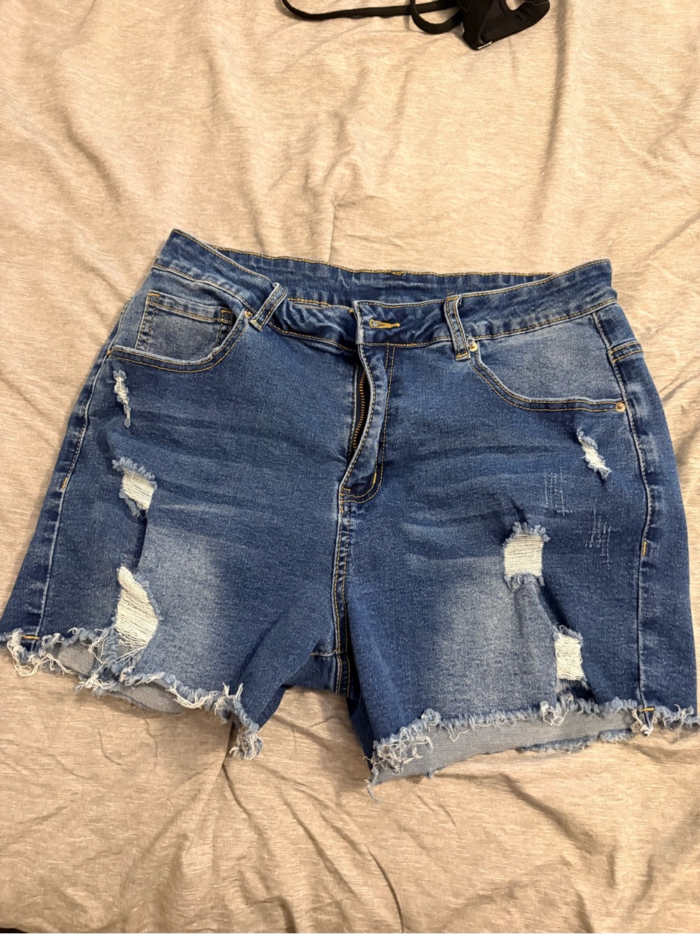 d. jeans Distressed Blue Denim Cutoff Shorts